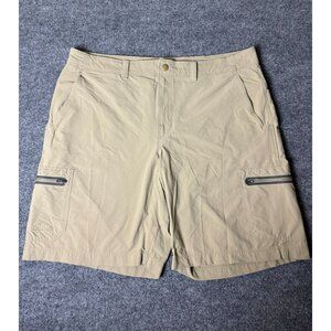 L.L. Bean Cresta Hiking Shorts Men 38W Tan Nylon UPF 50 Durable Breathable Cargo